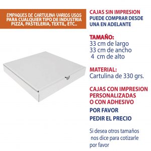 1.72 33*33 Caja de pizza blanco