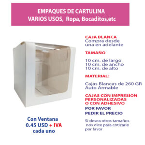 1.88 10*10*10 Caja Blanca con ventana