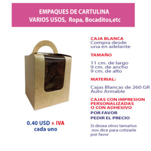 1.60 11*9*9 Caja cartulina café con ventana