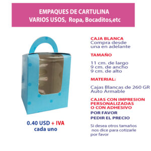 1.57 11*9*9 Caja con impresión genérica con ventana