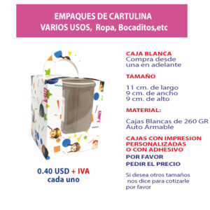 1.56 11*9*9 Caja con impresión genérica con ventana