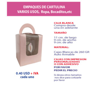 1.58 11*9*9 Caja con impresión genérica con ventana