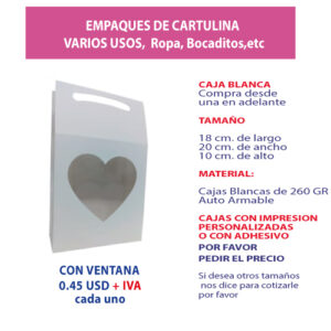 1.70 18*20*12 Caja en blanco con ventana