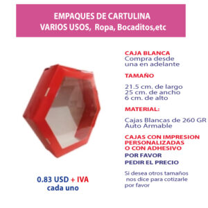 2.18 Caja 21.5*25*6 color roja con ventana