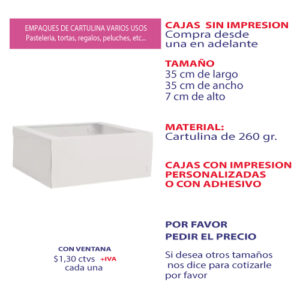 0.22 35*35*7 Caja Blanca con Ventana