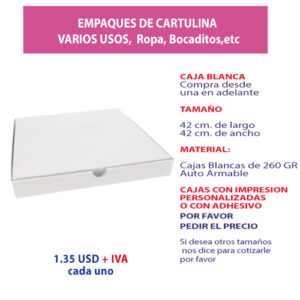 1.73 42*42 Caja de pizza blanco