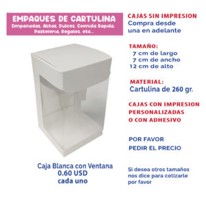 1.99 Caja blanca con ventana 7*7*12