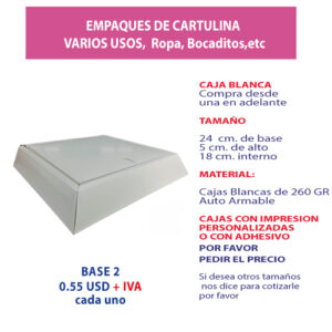 1.93 Base2 24*5 cm. medida interna 18 cm. Blanco