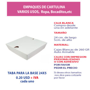 1.96 Tapa para la Base 24*5 en blanco