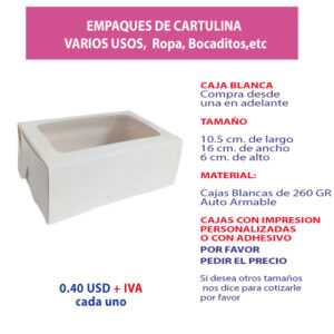3.52 Caja 10.5*16*6 blanca con ventana
