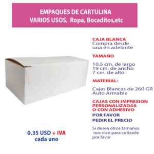 3.20 Caja 10.5*19*7 blanca sin ventana