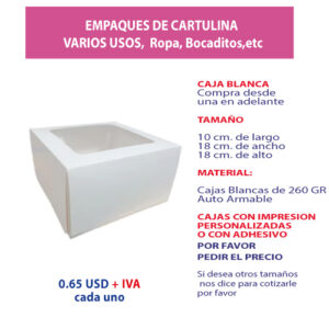 2.45 Caja 10*18*18 blanca con ventana