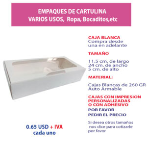 4.08 Caja 11.5*24*5 blanca con ventana