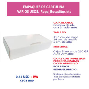 4.09 Caja 11.5*24*5 blanca sin ventana