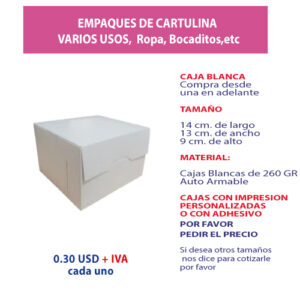 2.55 Caja 14*13*9 blanca sin ventana