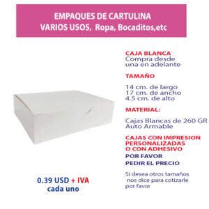 4.50 Caja 14*17*4.5 blanca sin ventana