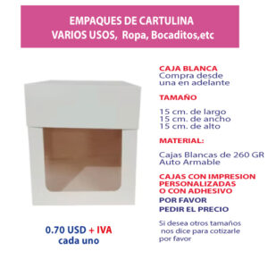 2.30 Caja 15*15*15 con ventana base y tapa