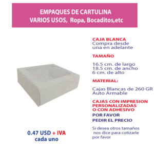 3.42 Caja 16.5*18.5*6 blanca con ventana