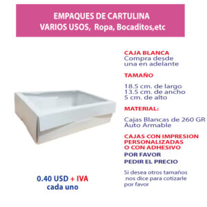 4.15 Caja 18.5*13.5*5 blanca con ventana