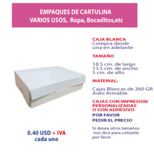 4.16 Caja 18.5*13.5*5 blanca sin ventana