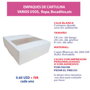 3.40 Caja 18*20*6 blanca con ventana