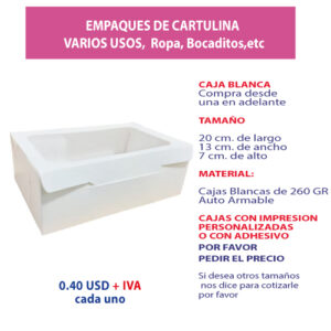3.18 Caja 20*13*7 blanca con ventana