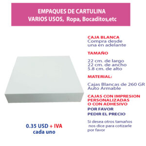 3.57 Caja 22*22*5.8 blanca son ventana