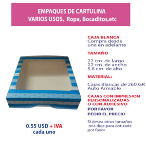 3.61 Caja 22*22*5.8 impresión genérica con ventana