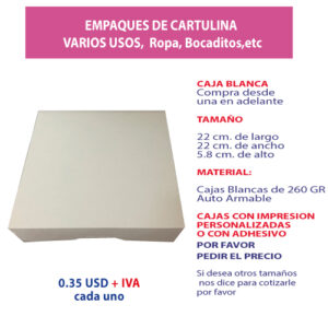 3.59 Caja 22*22*5.8 encerada sin ventana