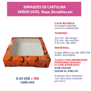 3.64 Caja 22*22*5.8 impresión genérica con ventana