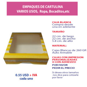 3.62 Caja 22*22*5.8 impresión genérica con ventana
