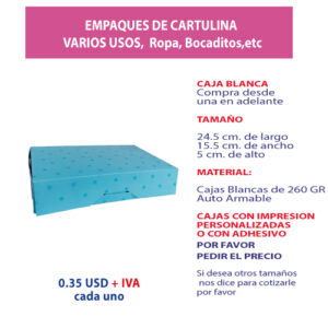 3.96 Caja 24.5*15.5*5 impresión genérica sin ventana