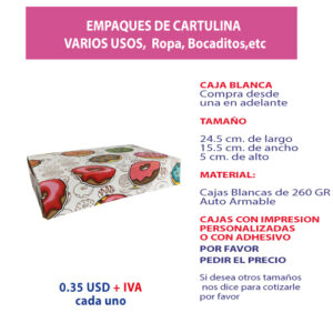 3.99 Caja 24.5*15.5*5 impresión genérica sin ventana