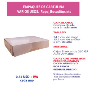 4.00 Caja 24.5*15.5*5 impresión genérica sin ventana
