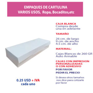 4.45 Caja 26*9*4.5 blanca sin ventana