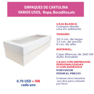 2.63 Caja 30.3*12*8 blanca con venta