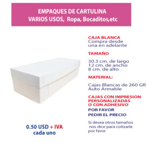 2.64 Caja 30.3*12*8 blanca sin ventana