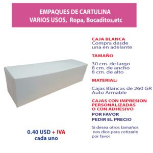 2.66 Caja 30*8*8 blanca sin ventana