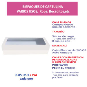 2.60 Caja blanca 34*17*8 con ventana