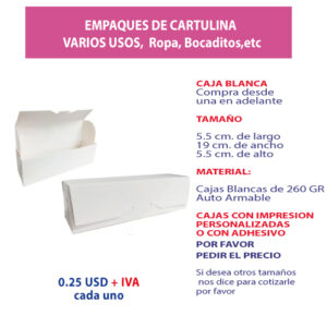 3.70 Caja 5.5*19*5.5 blanca sin ventan