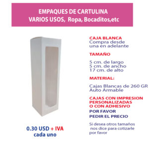 4.37 Caja 5*5*17 blanca con ventana