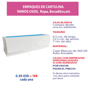 3.12 Caja 6.5*22.5*7 blanca con ventana