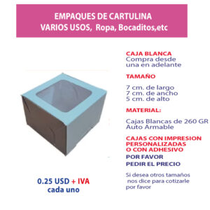 4.40 Caja 5*7*7 blanca con ventana