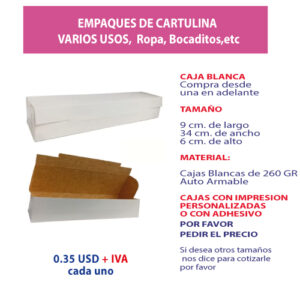 3.31 Caja 9*34*6 blanca polietizada