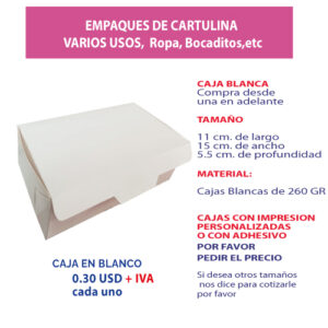 3.72 Caja 11*15*5.5 blanca sin ventana