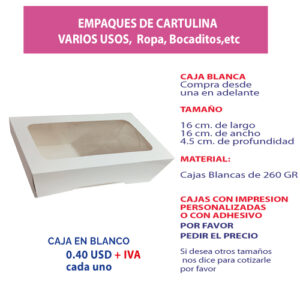 4.46 Caja 16*16*4.5 blanca con ventana