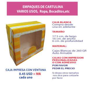 3.49 Caja 17.5*16*6 impresión genérica con ventana