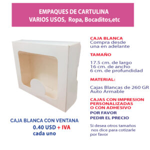 3.44 Caja 17.5*16*6 blanca con ventana