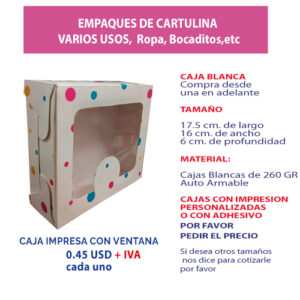 3.47 Caja 17.5*16*6 impresión genérica con ventana