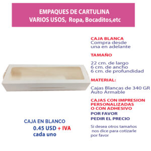 3.32 Caja 22*6*6 blanca con ventana
